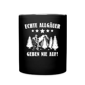 Allgäu Sprüche Allgäuer - Tasse einfarbig - Schwarz - Vorne
