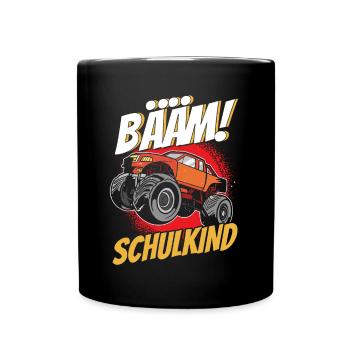 Monster Truck Schulbeginn Schulanfänger Schulkind - Tasse einfarbig - Schwarz - Vorne