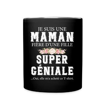 Maman Fière De Sa Fille Fête Des Mères Mama Cadeau - Mug uni - noir - Devant