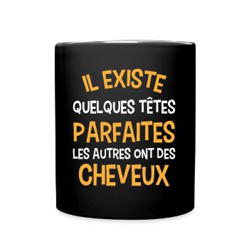 Chauve idée cadeau humour cheveux calvitie - Mug uni - noir - Devant