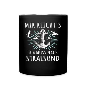 Stralsund Souvenir - Tasse einfarbig - Schwarz - Vorne