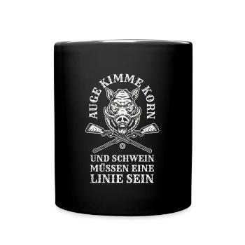 Auge Kimme Korn und Schwein müssen eine Linie sein - Tasse einfarbig - Schwarz - Vorne
