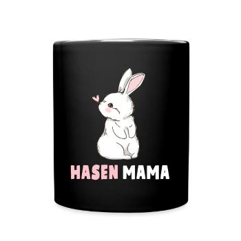 Hasen Mama Ostern Süßes Kaninchen Hasenmama - Tasse einfarbig - Schwarz - Vorne