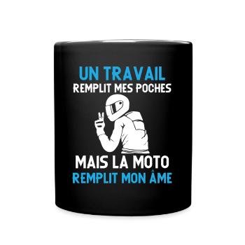 Motard idée cadeau Passion moto humour citations - Mug uni - noir - Devant