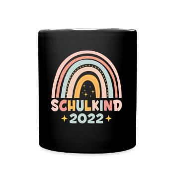 Bunter Regenbogen Schulkind 2022 - Tasse einfarbig - Schwarz - Vorne