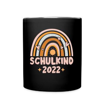 Bunter Regenbogen Mädchen Schulkind 2022 - Tasse einfarbig - Schwarz - Vorne