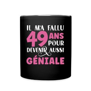 Anniversaire 49 ans, idée cadeau date de naissance - Mug uni - noir - Devant