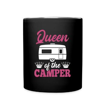 Caravan Camping Women Queen Of The Camper - Full Colour Mug - black - Front