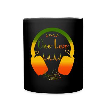 Reggae One Love - Headset design - Tasse einfarbig - Schwarz - Vorne