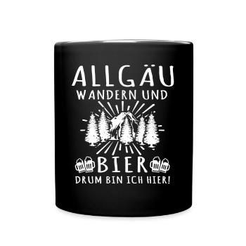 Allgäu Bier Allgäuer Biertrinker - Tasse einfarbig - Schwarz - Vorne