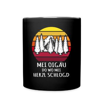 Allgäu Dialekt Allgäuisch Allgäuer - Tasse einfarbig - Schwarz - Vorne