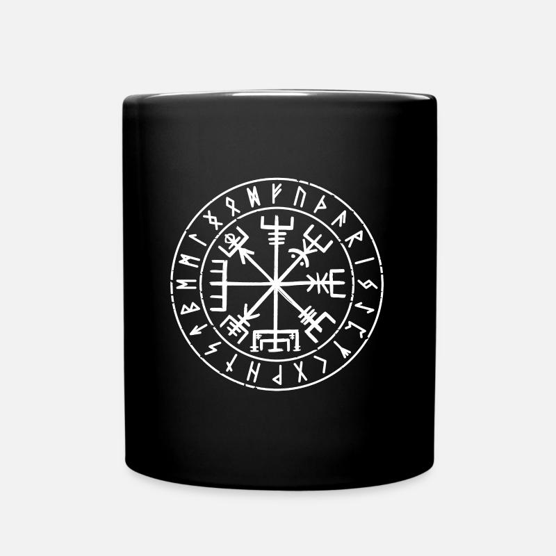 Wikinger-Kompass - Tasse einfarbig - Schwarz