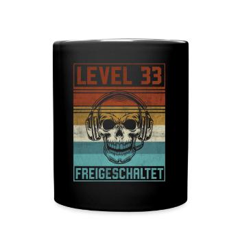 33. Geburtstag Gamer Level 33 Jahre - Tasse einfarbig - Schwarz - Vorne