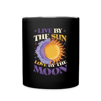 Vivre du soleil L’amour de la lune - Mug uni - noir - Devant