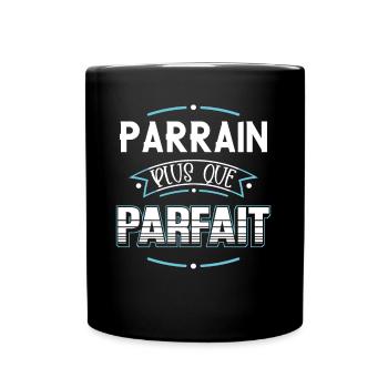 Parrain idée cadeau famille humour citation - Mug uni - noir - Devant