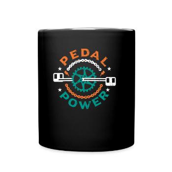 Pedal Power Anti Ebike Fahrrad Radfahren - Tasse einfarbig - Schwarz - Vorne