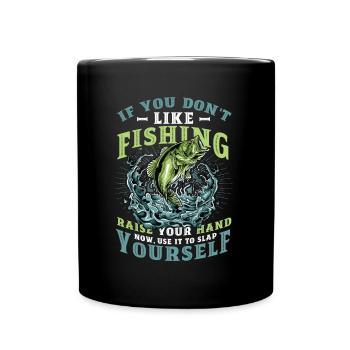 Drôle de pêche en disant Fischer - Mug uni - noir - Devant