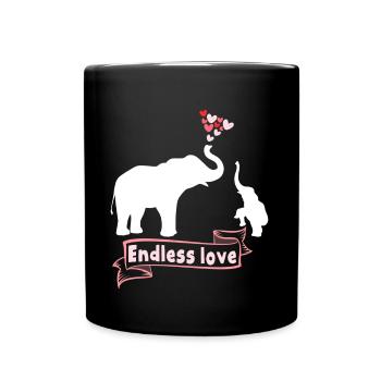 Éléphant Maman Enfants Mignon Maman - Mug uni - noir - Devant
