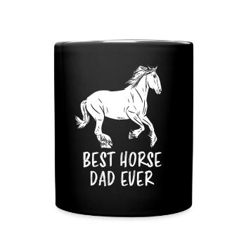Best Horse Dad Ever Pferd Reiten Reiter Geschenk - Tasse einfarbig - Schwarz - Vorne