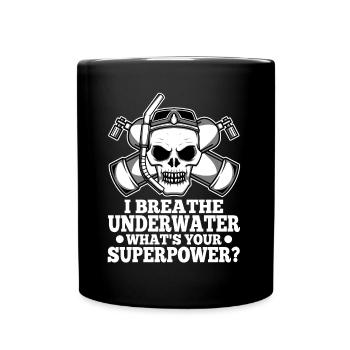 Ibreathe underwater what's your superpower - Full Colour Mug - black - Front