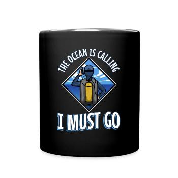 L’océan appelle et je dois y aller, plongée sous-marine - Mug uni - noir - Devant