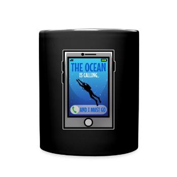 The ocean is calling and i must go - Tasse einfarbig - Schwarz - Vorne