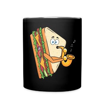 Saxophonist Saxophones Cheese Music Musician - Full Colour Mug - black - Front