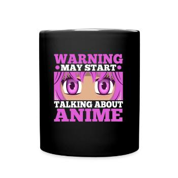 Avertissement peut commencer à parler d’anime - Mug uni - noir - Devant