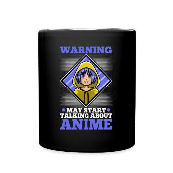 Avertissement peut commencer à parler d’anime - Mug uni - noir - Devant