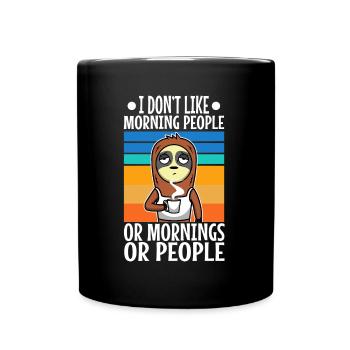 Ich hasse Morgenmenschen - Tasse einfarbig - Schwarz - Vorne