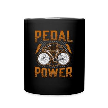 Pedal Power Anti Ebike Fahrrad Radfahren - Tasse einfarbig - Schwarz - Vorne
