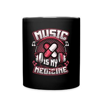 La musique est ma médecine, mélomane - Mug uni - noir - Devant