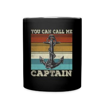 Funny Captain Sailboat Humor Anchor Sailor - Full Colour Mug - black - Front