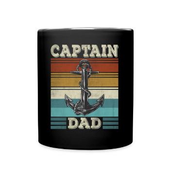 Captain Papa Sailboat Anchor Sailor Papa - Full Colour Mug - black - Front