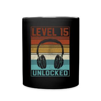 Gamer Boy 15th Birthday Gamer - Full Colour Mug - black - Front