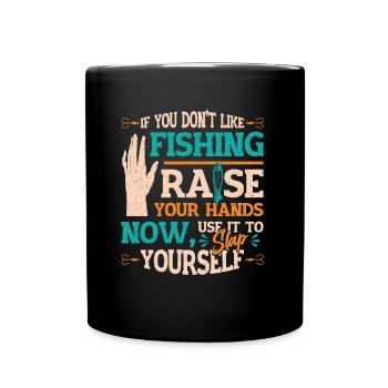 Drôle de pêche en disant Fischer - Mug uni - noir - Devant