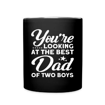 Meilleur père Père Papa Deux garçons - Mug uni - noir - Devant