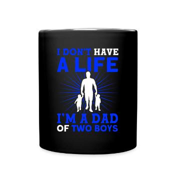 Vintage Vater Papa Zwei Jungen - Tasse einfarbig - Schwarz - Vorne