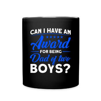 Prix Père Papa Deux Garçons - Mug uni - noir - Devant