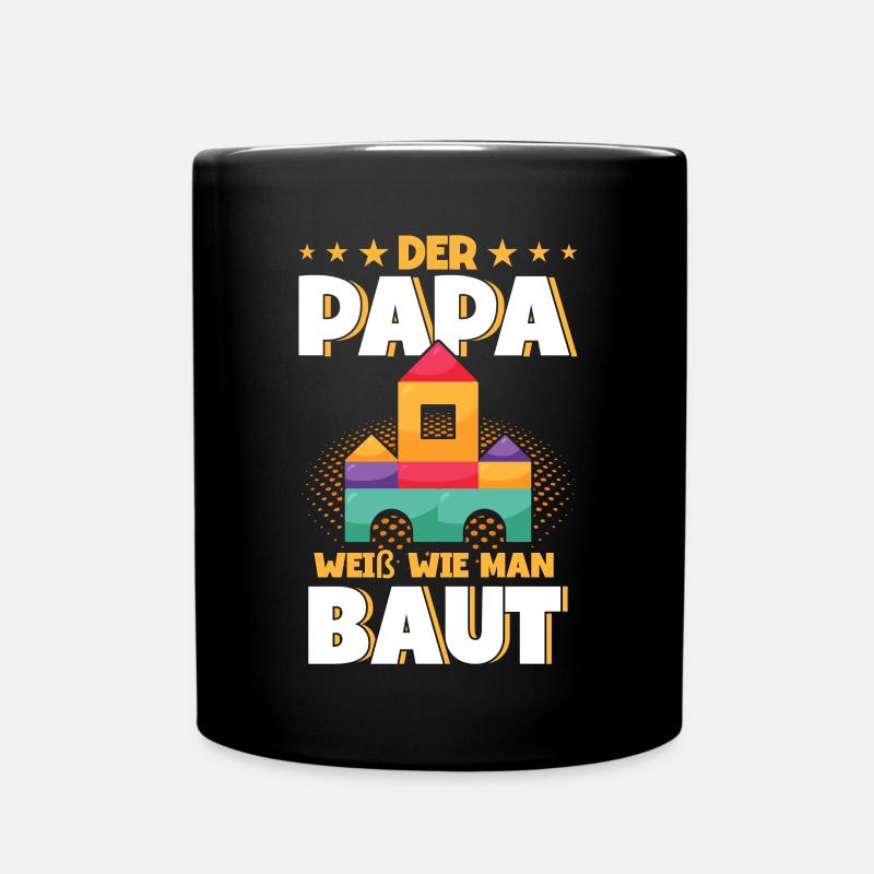 Papa Klemmbaustein Klemmbausteine - Tasse einfarbig - Schwarz