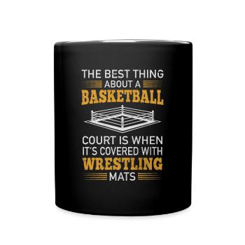 Wrestling Basketball Ball Sports Martial Artists - Full Colour Mug - black - Front