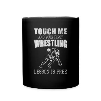 Wrestling Stunde Fan Wrestling Trainer Schaukampf - Tasse einfarbig - Schwarz - Vorne