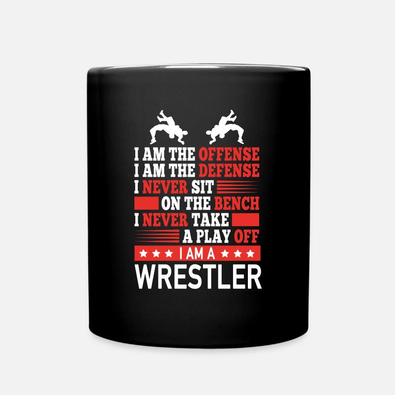 Wrestler Offensive Defensive Wrestling Professional - Full Colour Mug - black