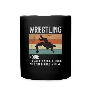 Wrestling Noun Definition Art Folding Clothes - Full Colour Mug - black - Front