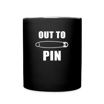 Out To Pin Wrestling Pun Pinfall Knockout - Full Colour Mug - black - Front