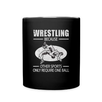 Wrestling Ballsportarten Kampfsport Fan Wrestle - Tasse einfarbig - Schwarz - Vorne