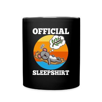 Official Sleeping Shirt Koala - Full Colour Mug - black - Front