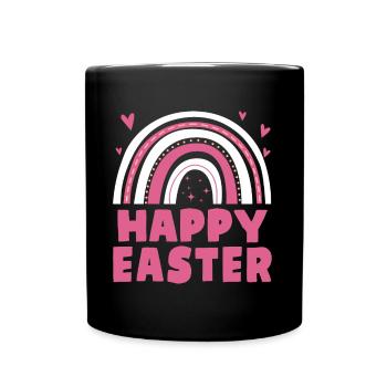 Happy Easter Women Kids Rainbow - Full Colour Mug - black - Front