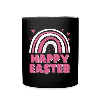 Joyeuses Pâques Femmes Mignon Arc-en-ciel - Mug uni - noir - Devant