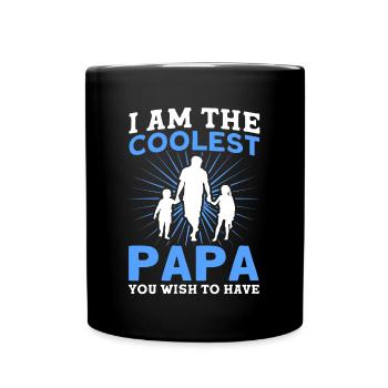 Coolest Father Dad Papa - Full Colour Mug - black - Front